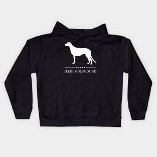 Irish Wolfhound Dog White Silhouette Kids Hoodie